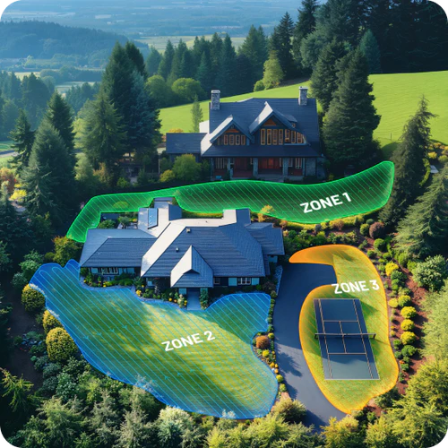 Up to 15 Mowing Zones Storage